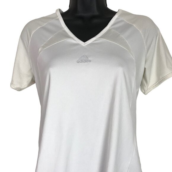 ADIDAS White & Cream Short Sleeved Work Out Top Size M - Picture 3 of 5